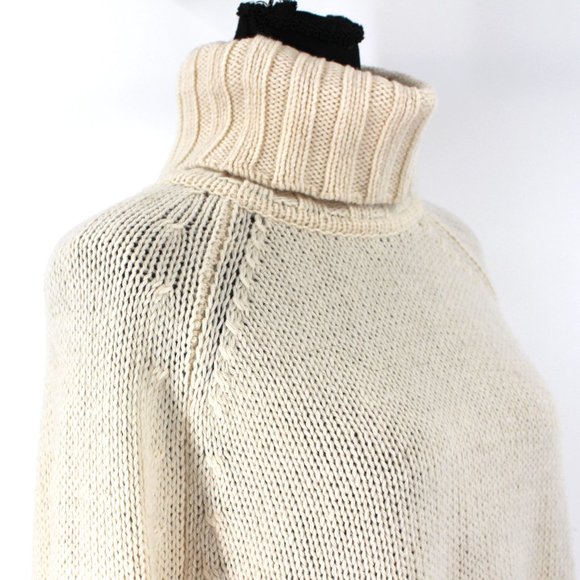 Reiss Stevie Turtleneck Sweater Mix Roll Wool Cashmere Blend Cream Tunic Medium - Picture 3 of 9